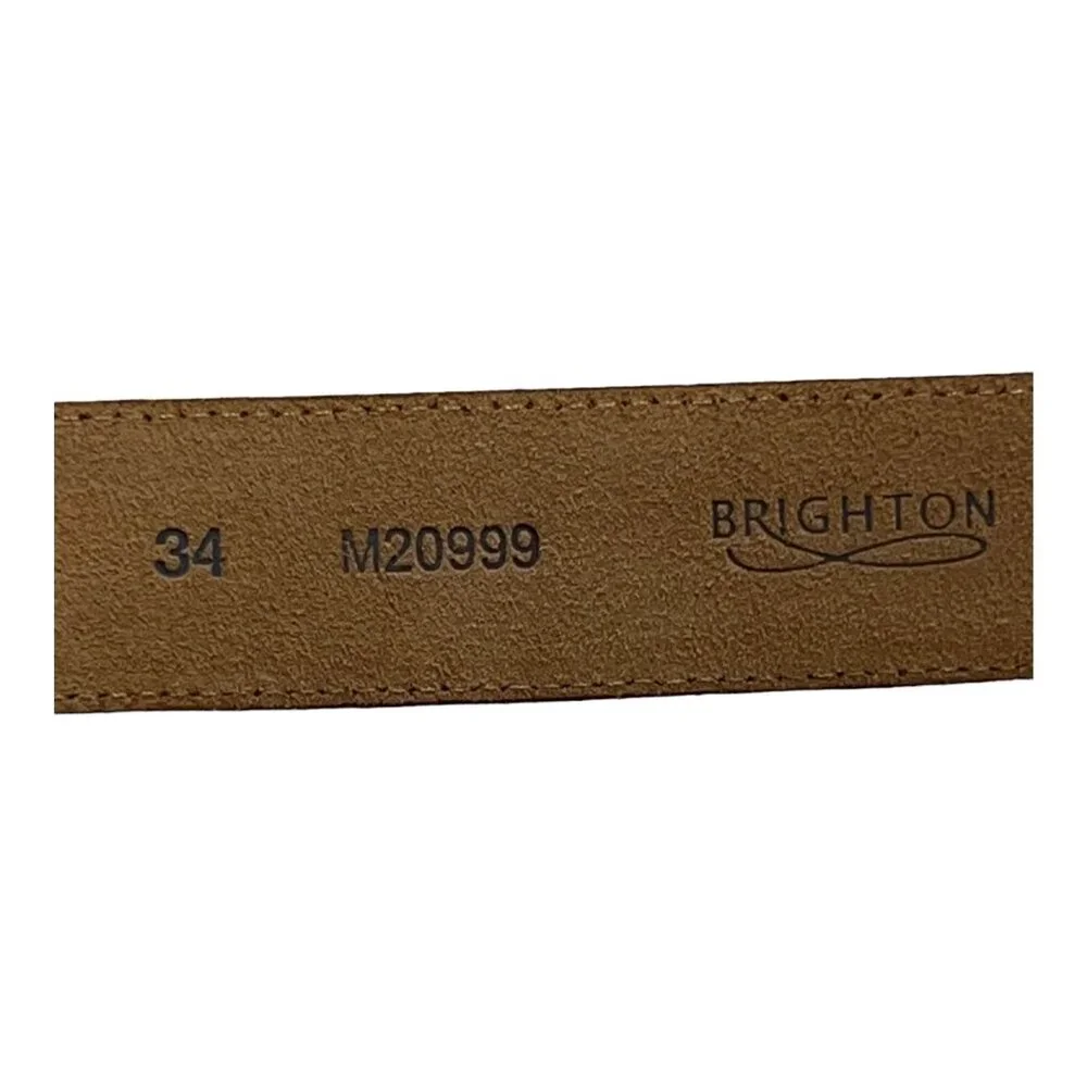 Brighton Belt Womens 34 Brown Patchwork‎ Leather Boho Hippie Western Festival